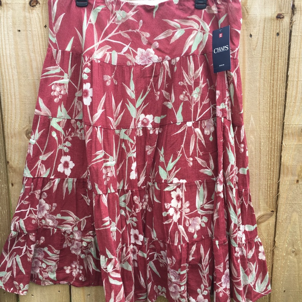 Chaps Floral Skirt